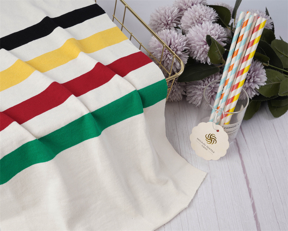 Natural Moisture Wicking Healthy And Simple Striped Knit Fabric For T-Shirt