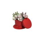 SGS PMS 4C Printing Round Hat Box 200gsm Cardboard Rose Preserved