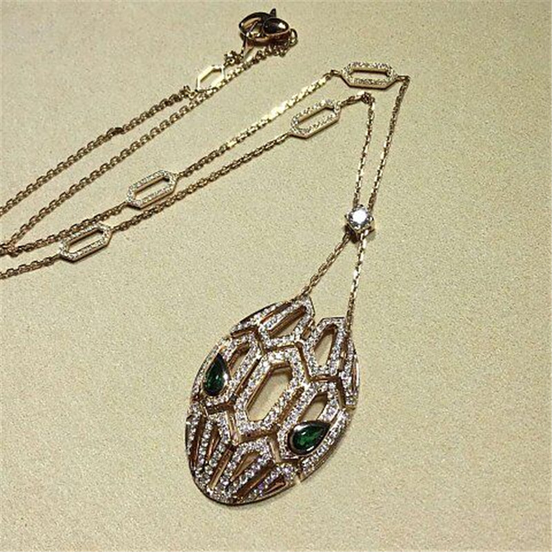 Bi snake Necklace 18k gold white gold yellow gold rose gold diamond necklace Jewelry factory in Shenzhen, China