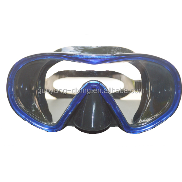 165mm Diving Scuba Face Mask Goggles For Adults Black Silicone PC Frame