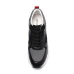 Pigskin Lining Euro 39 Size Anti Skid Leather Sneakers Black Grey