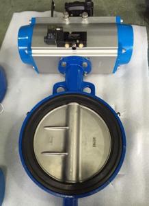 Quality DN65 Soft Seal Centerline Butterfly Valves Wafer Type With Pneumatic Actuator wholesale
