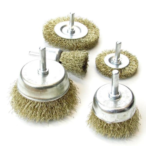 Heavy Dirty Removal Crimped Wire Wheel Brush , Brass Coated Knotted Wire Cup