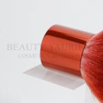 Red Metalized Handle Kabuki Bronzer Brush Daily Makeup Tools High Performance