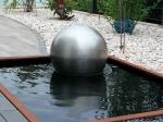 Outdoor Rusty Corten Steel Garden Fountain Ball Shaped Waterfall