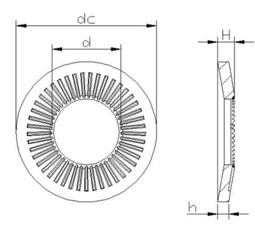 Knurling Disc Serrated Conical Washer M30 Knurling Washer French standard 0