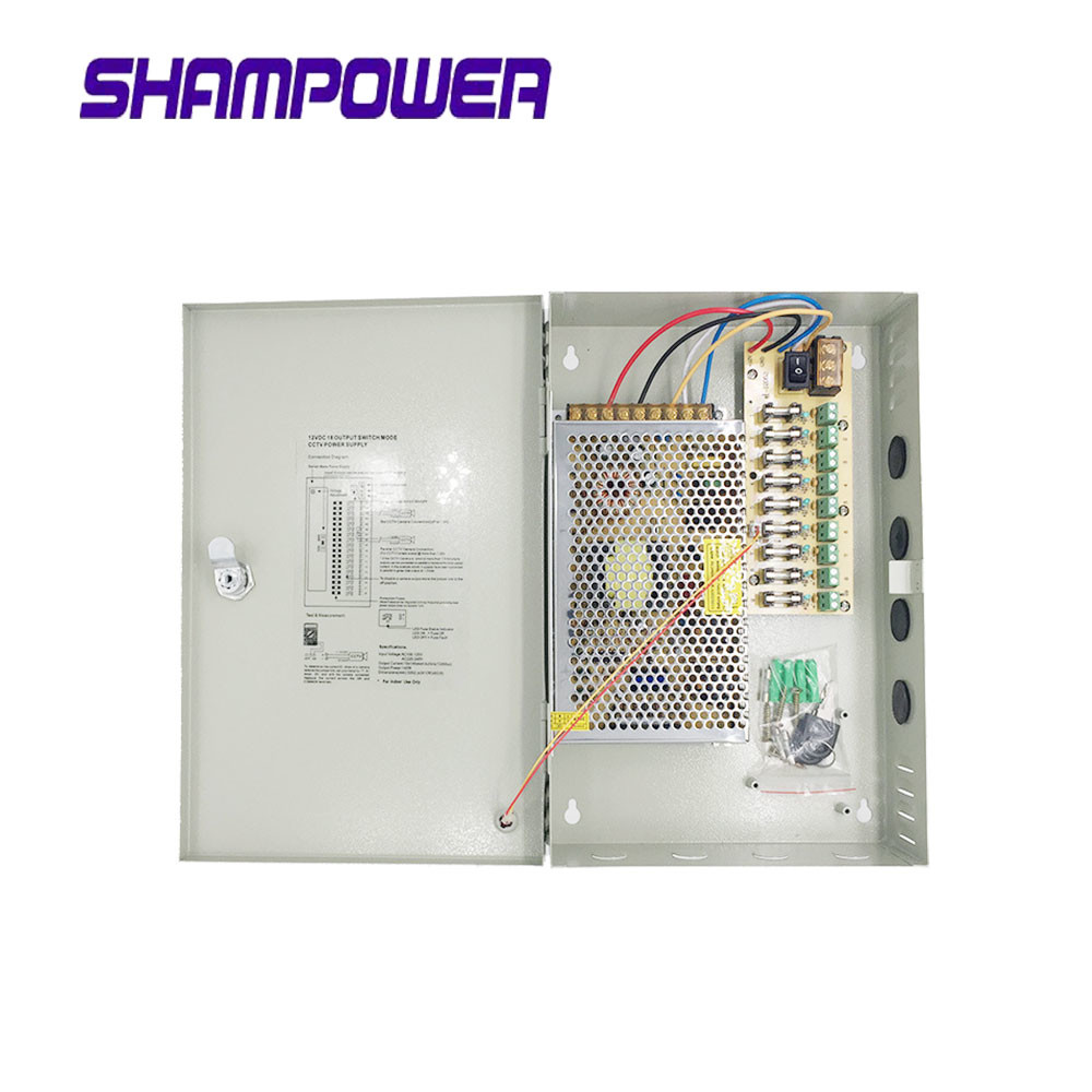 IP65 outsaid 12V20A 9CH 250W CCTV Switching Security Monitoring Power Supply for Camera