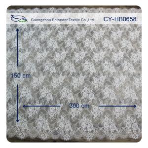 Quality Nylon Ivory Floral Scalloped Edged Normal Dyeing Bridal Dress Lace Fabric wholesale
