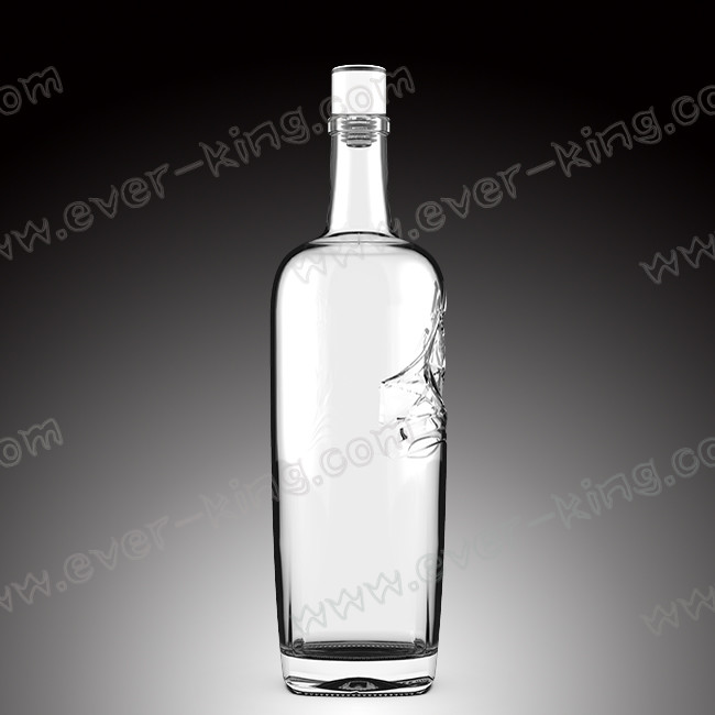 ODM Transparent 750ml Glass Liquor Bottles With Glass Top