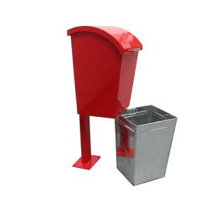 Quality Outdoor Metal Dog Waste Bin , Pet Trash Can Waterproof Rustproof wholesale