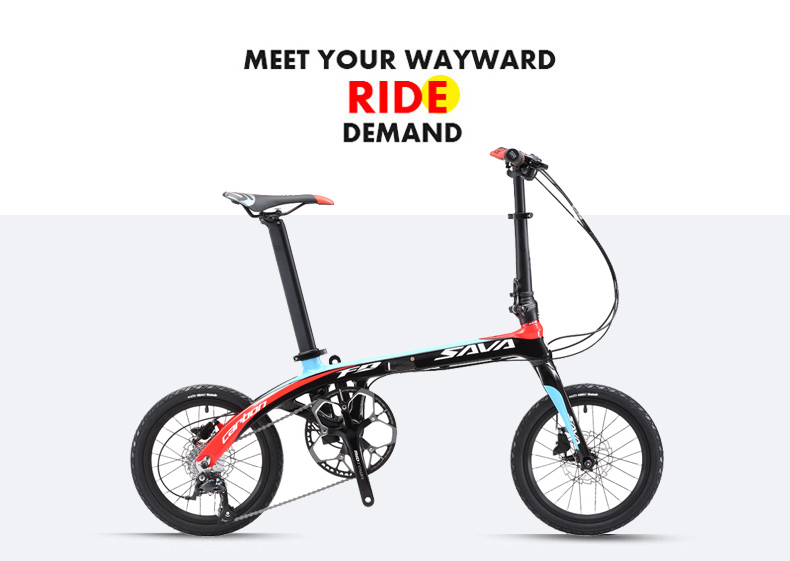 Sava Z2 Carbon Folding Bike 9 Speed TORAY T800 Carbon Fiber Frame