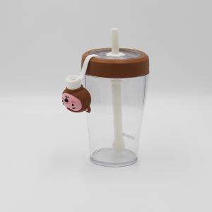 Quality Contemporary 430ml Shaker Water Bottle Plastic Drink With Straw wholesale