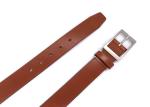 Full - Grain Mens Leather Dress Belt With Zinc Alloy Pin Buckle