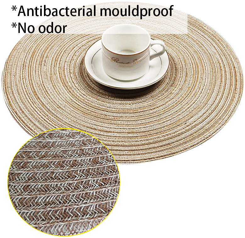 Waterproof Washable Non Slip Mat for Transitional Design Style Placemats in Round Shape