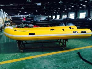 Quality Handcrafted 6 Person 1.2mm PVC Inflatable RIB Boats Yellow CE / ISO wholesale