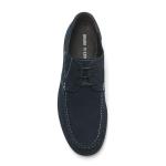 Blue Lace Up Anti Odor Breathable Mens Leather Moccasins