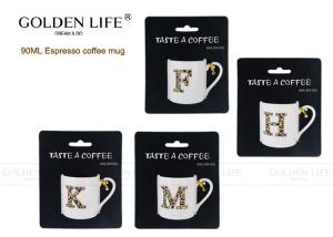 Quality Straight Shape Porcelain Coffee Mugs Letters F K M H Leopard Print Colors wholesale