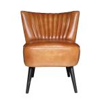 Brown Dinning Office Antique Leather Armchairs With Iron Legs
