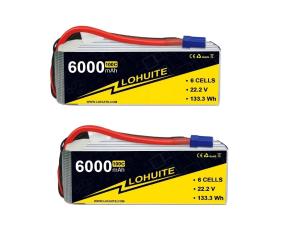 Quality 22.2V 6000mAh 6S Lipo Battery Dean 50C/100C 6S Lipo Battery 6000MAH For RC wholesale