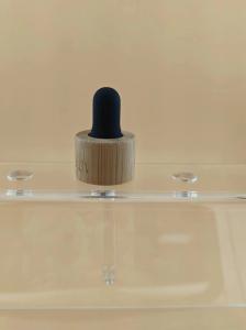 Quality 18 20 PP Black Rubber Glass Tube Bamboo Cover Dropper For Essential Oil Bottle wholesale