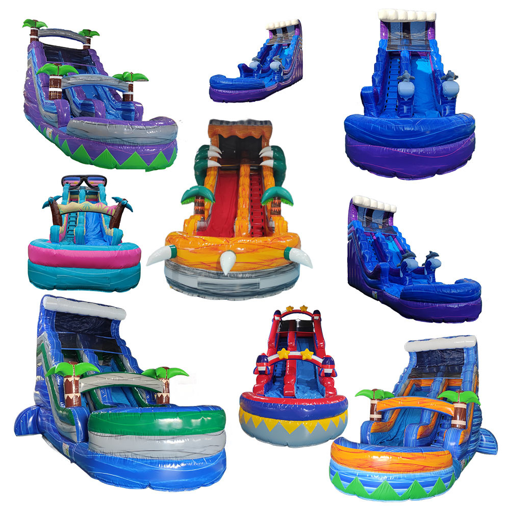 Waterslide With Pool Commercial Inflatable Water Slide For Kids Mini Cheap Bounce House Jumper Bouncy Jump Castle Bounce
