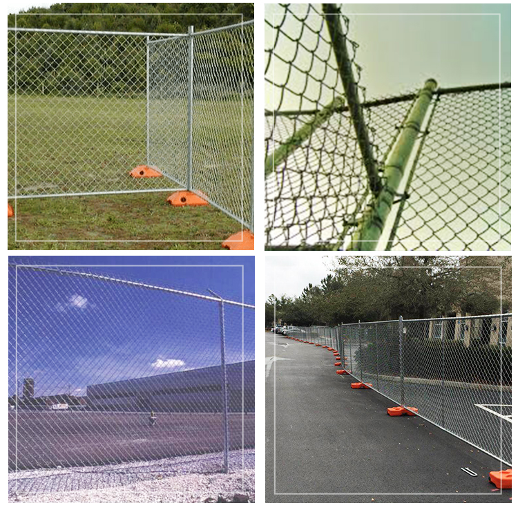 Custom PVC Coated Carbon Steel Wire Temporary Chain Link Fence