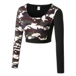 Army Military Camouflage Tactical Women Long Sleeve Fitness T-Shirt