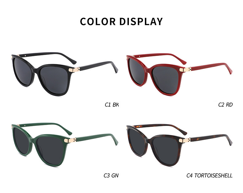 Acetate Polarized Uv Rays Protection Glasses Round Cat Eye Light weight