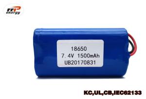 China 7.4V 1500mAh Rechargeable Li Ion Battery Pack INR18650 With UL KC CB PSE Approval on sale