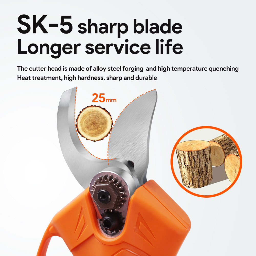 Swansoft 16.8V 2.5CM Battery Cordless Orchard Vineyard Pruner Trimming Scissors Garden Electric Pruning Shears