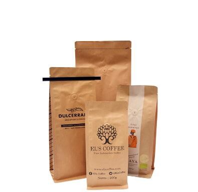 Eco Friendly Customized Logo Promotional Stand Up Kraft Paper Bag for Coffee/Tea Packing