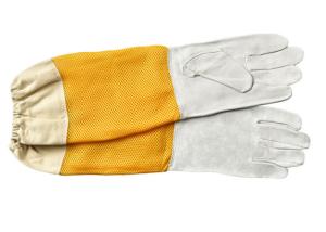 Quality Sheepskin Beekeeping Gloves with Yellow Ventilated Gridding Proof wholesale