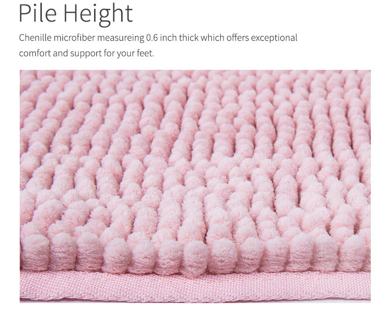 BSCI Non Skid Chenille Bath Mat 100% Polyester Microfiber Noodle Bath Rug