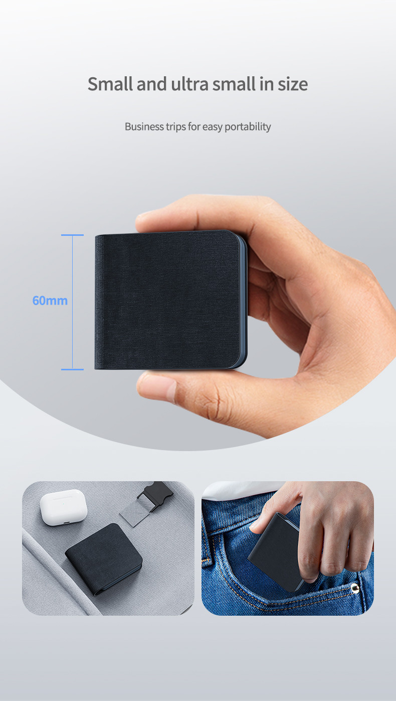 Foldable Wireless Charger With 5W~15W Fast Charging Black/Light Blue/Dark Blue/Red/Green