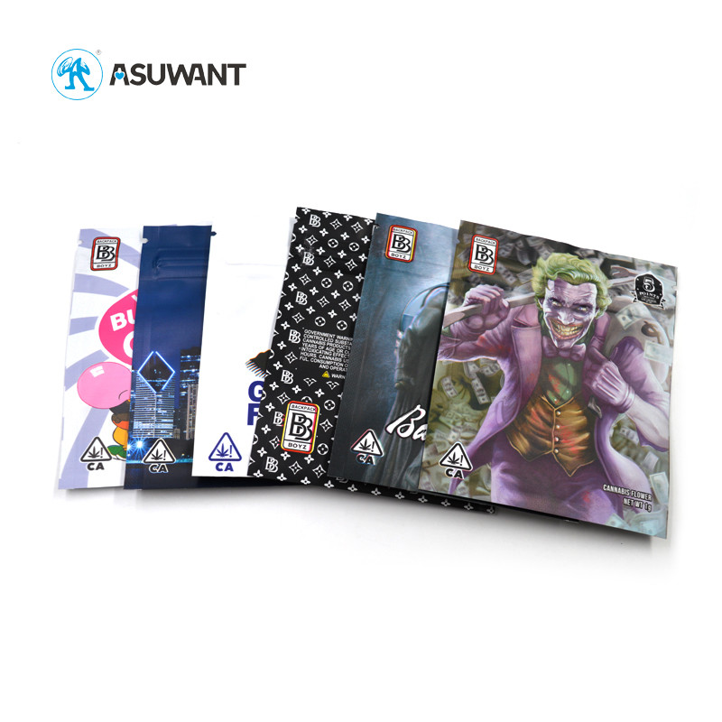 Glossy Mylar Plastic Bags Aluminium Foil Heat Seal Standup Pouch With Window