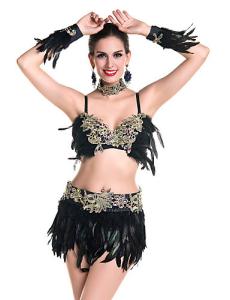Quality Heavy Lace Over Sexy Night Club Dresses Rhinestones Delights Feather Costumes For Dancing wholesale