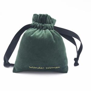 Quality Necklace Earring Fabric Drawstring Gift Bags Velour Drawstring Pouch wholesale