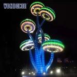 Lighting Abstract Metal Garden Plant Sculptures 3D+2D Design