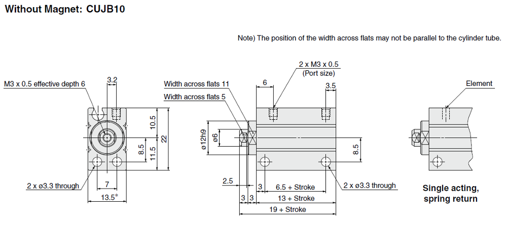Aluminium Alloy Pneumatic Air Cylinders Double Acting CUJB4-6D CUJB10-20S