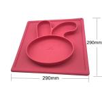 High Quality Cute Rabbit Shape Silicone Baby Placemat Non Slip Silicone Plate
