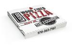 Corrugated carton pizza box with cuom logo and color