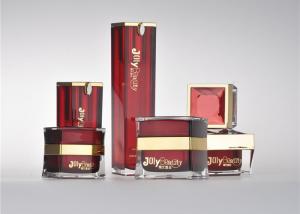 Quality Press Pump Cosmetic Bottles And Jars Wholesale With Red Edge wholesale