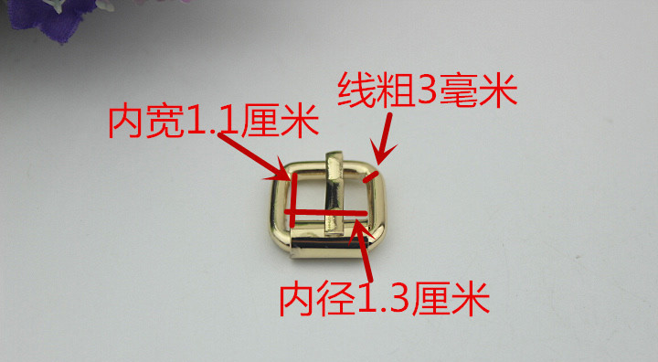 Manufacturer hot sell custom painting gold 13 mm iron metal hanging pin buckle for leather handbags