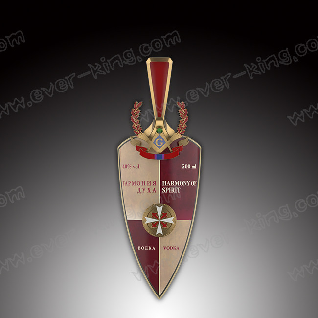 Metal Label Vodka Glass Bottle Custom Designed 700ml