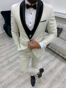 Quality Ventura White Shawl Collar Tuxedo Slim Fit 3pc 65% Polyester wholesale