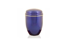 Quality Steel funeral urns for human ashes shining blue color H 24.8cm Dia 16.5cm wholesale