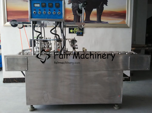 3.6KW SS304 Cup Filling Sealing Machine For 2 Cups Water Cup 1800B/H