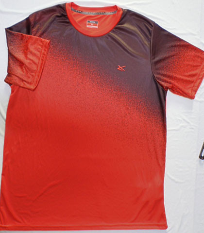 OEM Service Basic Breathable Half Sleeve Tee Shirts Red And Black