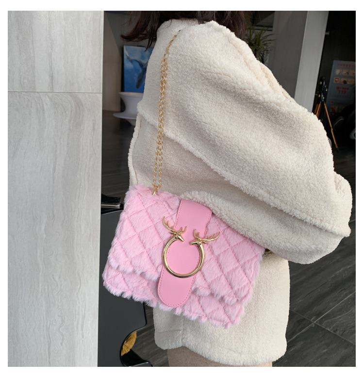 OEM 2024 Fashion Bolsos Luxury Mini Shoulder Messenger Hand Bags Plush Small Square Bag