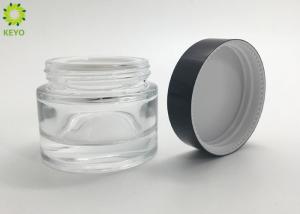 Quality 30ml Glass Cream Container Thick Bottom 1oz Clear Glass Jar wholesale